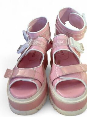 Demonia Pink Patent Platform Sandals